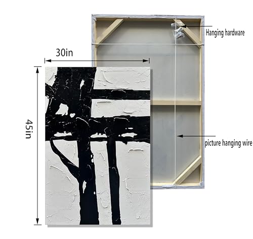 NANKAI Art Hand-drawn black and white abstract decorative oil painting - color: NKHB009