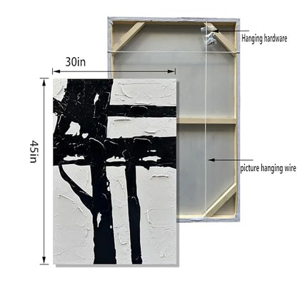 NANKAI Art Hand-drawn black and white abstract decorative oil painting - color: NKHB009