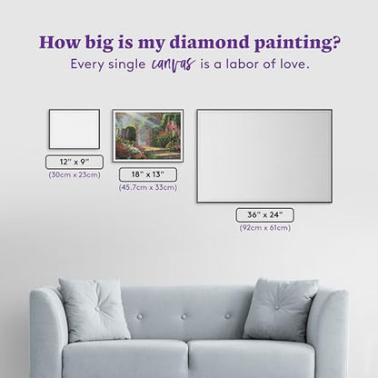 DIAMOND ART CLUB Garden of Grace Diamond Art Kits for Adults | Premium Diamond Painting Kit, Fun DIY Crafts for Adults, Round Diamond Art Canvas by Thomas Kinkade, 18" x 13" - color: Garden of Grace