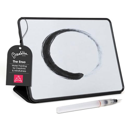 Buddha Board Enso – Portable Water Painting Board with Brush – Reusable Zen Drawing Canvas for Mindfulness, Meditation, and Creative Relaxation – Travel Art Set