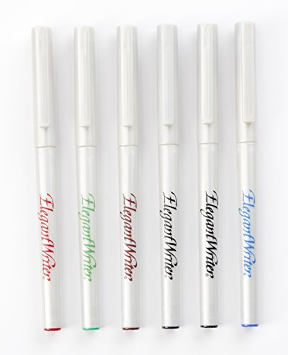 Speedball 2882 Elegant Writer 6 Medium Calligraphy Markers Set, Assorted Colors - color: Assorted Colors, style: Medium Tip