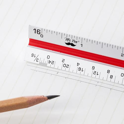 Mr. Pen Architectural Scale Ruler, 12 Inch, Silver - color: Silver, size: 1 Pack