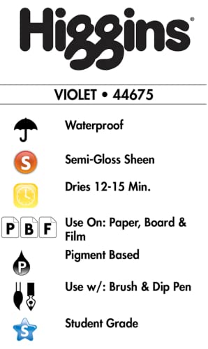 Higgins Pigmented Drawing Ink, Violet, 1 Ounce Bottle (44675) - color: Violet