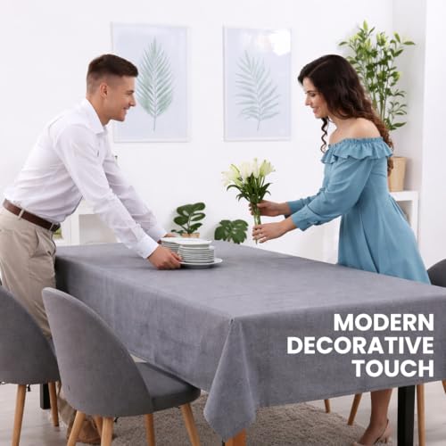 Silver Canvas Drop Cloth (6 x 9 Feet - Pack of 2) - Recycled Cotton Painters Drop Cloth for Painting, Furniture & Floor Protection - All Purpose Canvas tarp with Double Stitched Edges - size: 6' x 9' - Pack of 2