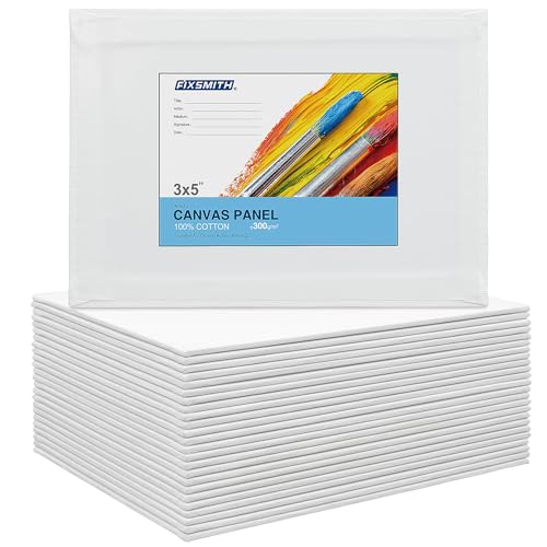 Canvas Boards for Painting 3x5 Inch, Super Value 24 Pack Mini Canvases, White Blank Canvas Panels, 100% Cotton Primed, Painting Art Supplies - size: 3"×5"