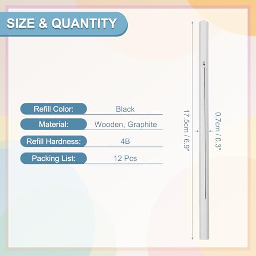 PATIKIL 4B Graphite Pencils for Drawing, 12Pcs Sketching Pencils Wood Supplies Set Break-Resistant Lead with Built-in Sharpening Area for Painting Sketching Artist Design - style: 4B