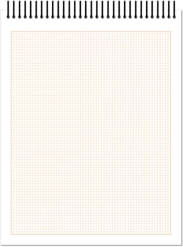 Orange Media Grid Sketchbook. Spiral Bound. Top Spine. Multi-Media. (8.5" x 11") 1/8" Box. (Orange Grid). SB-50100-TS - color: Orange Grid