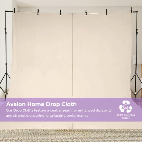 Canvas Drop Cloth for Painting 4x12 feet Pack of 1-8oz Painters Drop Cloths for Painting - All Purpose Canvas Tarps for Floor & Furniture Protection - Recycled Cotton Fabric - size: 4x12 Ft - 1 pc