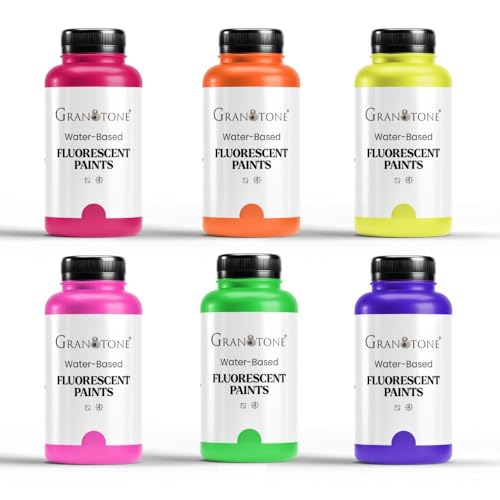 GRANOTONE Neon Acrylic Paint Set 6 Colors 8 oz Each - style: Fluorescent 6x8 Oz