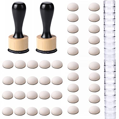 Mini Ink Blending Brushes Tools 2 Handle with 42 Refills Replacement Round Foams and 20 Plastic Storage Cases Stackable Jars Set for Scrapbooking Painting Art Supplies Tool Craft Cardmaking Drawing - color: 2 Handle+42 Domed Foam+20 Stackable Jars