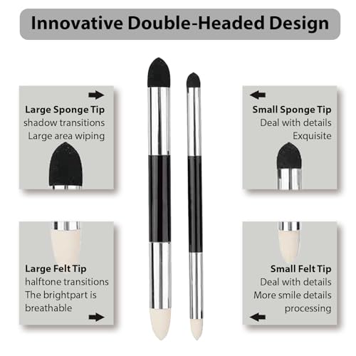 N NOROCME 10 PCS Blending Stumps,Sponge Pens and Sandpaper Pencil Sharpener | Kneaded Eraser,Tortillions Paper Art Blenders,Washable Reusable,for Student Artist Charcoal Sketch Drawing - size: 10 Pcs