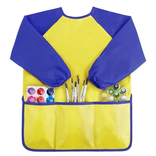 Kopokita Kids Art Smock, Toddlers Painting Apron Children Artist Smock - color: Yellow