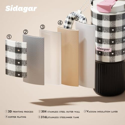 26 oz Insulated Stainless Steel Tumbler with Straw & Handle Black - color: Black