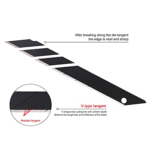 FOSHIO 100PCS 30 Degree Carbon Steel Snap Off Blades 9mm for Box Cutters Utility Knife Universal Art Knife Replacement Black Blades - color: Red - 30 Degree Blades