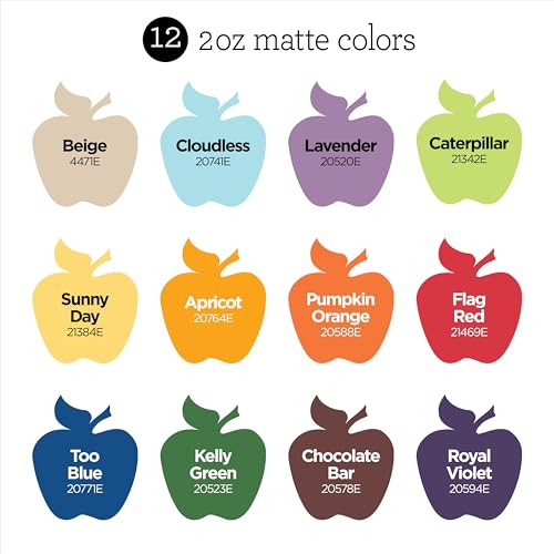 Apple Barrel Acrylic Craft Paint Set, Homegrown Hues, Includes 12 Colors with a Matte Finish