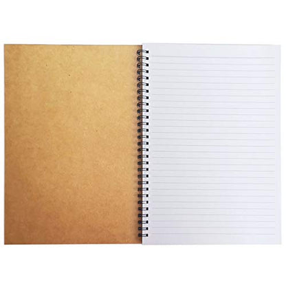 Twinkle Spiral Notebook, Wirebound Notebook, Thick Paper Ruled Notebook, 60 Sheets, 10" X7”, 2 Pack (Khaki, Line) - color: Line Khaki