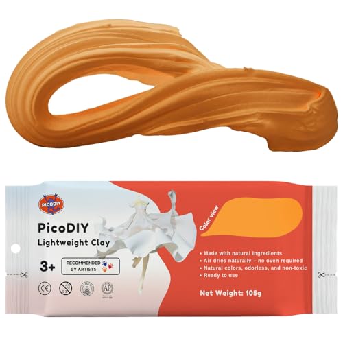Air Dry Clay Lightweight, Flexible Modeling Clay for Adults Arts and Crafts | Professional & Moldable, Soft & No-Stick, Polymer Clay for Sculpting, Molding,Anime Figures,Making Costumes,DIY Projects - color: Orange