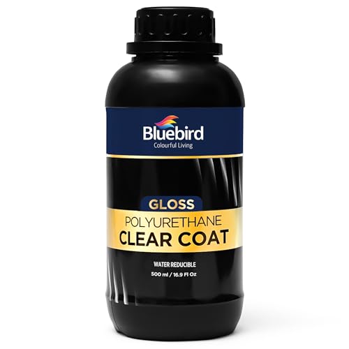 Bluebird 16.9 Fl Oz Polyurethane Clear Coat for Furniture, Paintings, Water-Based Professional Varnish (Gloss) - color: Gloss, size: 16.9 Fl Oz