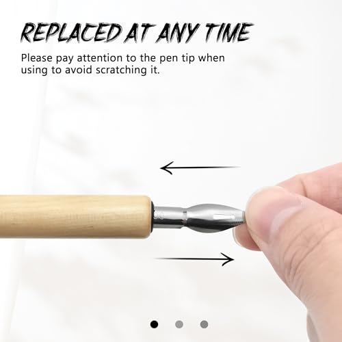 Quacc Comic Dip Pen Set, 2 Pen Holders and 10 Replacement Nibs, Wooden Calligraphy Holder with 5 Different Stainless Steel Nib for Writing, Painting, Signing