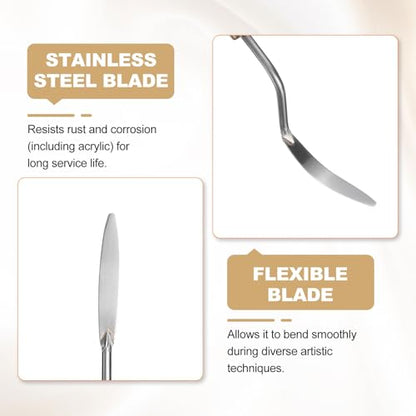 HARFINGTON Palette Knife Painting Tool 1.89" x 0.31" Stainless Steel Teardrop Blade 7.87" Length Spatula Painting Pallet Knives with Hole Beech Wood Handle for Oil Acrylic Canvas, Red/Silver - size: 7.87" x 0.31" x 1.89"