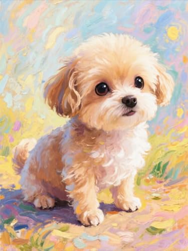 ZRIZQ Dog Paint by Numbers Kit for Adults Beginner,Animal,16x20 | Full set with wooden brushes,rolled canvas,rich paints.Calming activity.Beginner friendly.Just open and paint. - color: 16"X20"Rolled Canvas(Frameless)-Cute Puppy