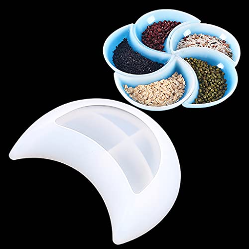 Tray Resin Mold Moon Shaped Dish Silicone Mold Epoxy Resin Mold Suitable for Jewelry Storage Plate Home Decoration Silicone, 11.7x7x2.7cm/4.60x2.75x1.06in, Clear