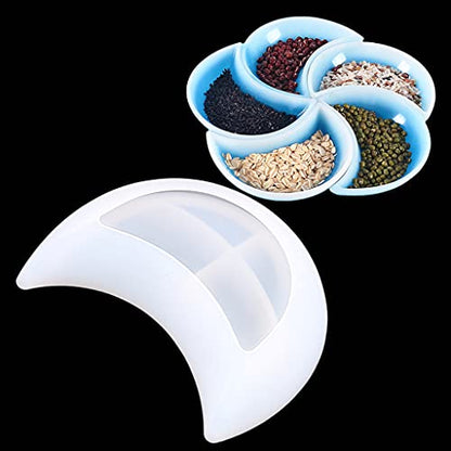 Tray Resin Mold Moon Shaped Dish Silicone Mold Epoxy Resin Mold Suitable for Jewelry Storage Plate Home Decoration Silicone, 11.7x7x2.7cm/4.60x2.75x1.06in, Clear