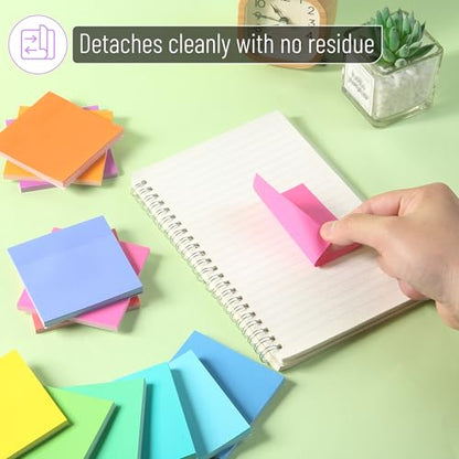 Mr. Pen- Sticky Notes, 3"x3", 15 Pads, 675 Sheets, Pastel Colors