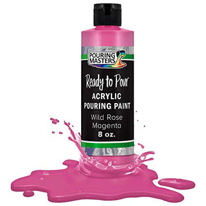 Pouring Masters Wild Rose Magenta Ready to Pour Acrylic Pouring Paint - Premium 8-Ounce Pre-Mixed Fluid Acrylic Paint - Fluid Art Supplies for Canvas, Wood, Paper, Tile & Rocks - color: Wild Rose Magenta