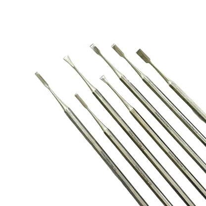 7 Pack Precision Mini Chisel Carving Tools for Detailed Small Crafts Such as Wood Carving, Wax Modeling, Soap Carving, and More - One Piece Construction Stainelss Steel