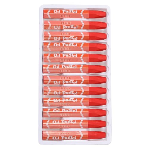 PATIKIL Vermilion Oil Pastels, 36Pcs Soft Oil Crayons Pastels Stick Vibrant and Creamy Art Supplies Bulk for Artists Beginners Art Painting Drawing Blending Graffiti Gallery - color: Vermilion