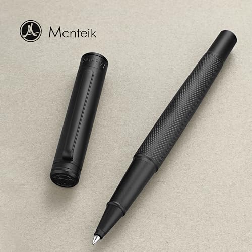 MCNTEIK Matte Black Forest Rollerball Pen, Luxury Pen with Schmidt Black Ink Refill, Fancy Pen Gift Set for Men & Women, Business Signature, Executive, Office, Nice Fancy Designer Pens - color: Black