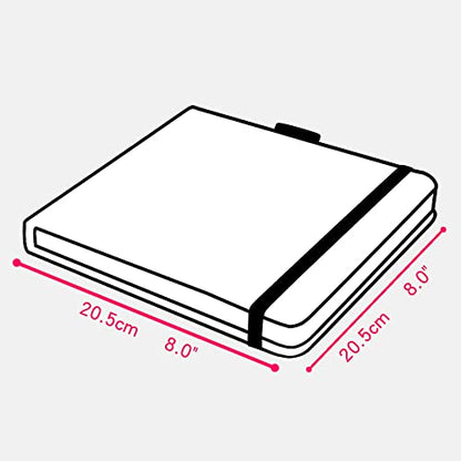 Square 8x8 Bleedproof Marker Paper Pad, 110 GSM Alcohol Ink Bristol Paper Sketchbook, Handmade Journal Hardbound 88 Sheets (176 Pages) Markers Ink Mediums Art Sketch Book Larges White Plantain - color: L-white plantain