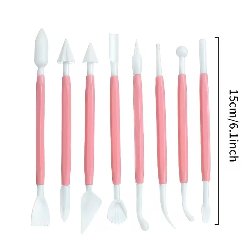 22 PCS Clay Sculpting Tools Set, Pink Air Dry Clay Tools & Polymer Clay Tools Kit, Double-Ended Plastic Modeling Tools for Pottery, Polymer Clay, Air Dry Clay & DIY Crafting for Adult - color: 22Pcs-Pink