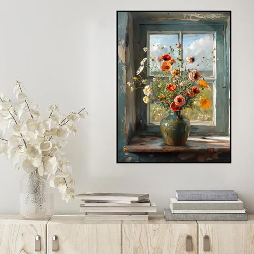 HHMATITS Flowers Diamond Art Kits for Adults 12x16inch - color: Flower