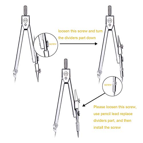 EBOOT Student Geometry Set, 180 Degree Protractor Compass 6",Clear | Swing Arm Protractor Ruler Compass, Geometry Drawing Tools for Measuring Angles, School Classroom Math Supplies - color: Clear
