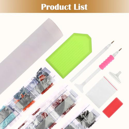 MXJSUA DIY Diamond Painting Kits for Adults, Havanese Dog Diamond Gem Art Painting for Beginners, Diamond Picture with Full Round Drill Dots Craft Set Gift, 12x16 Inch - color: Animals-04