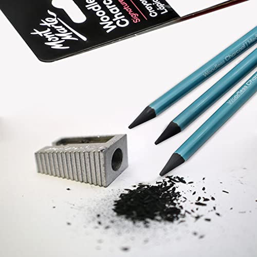 Mont Marte Woodless Charcoal Pencils, 3 Piece. Features 3 Grades Of Charcoal Including Soft, Medium and Hard.