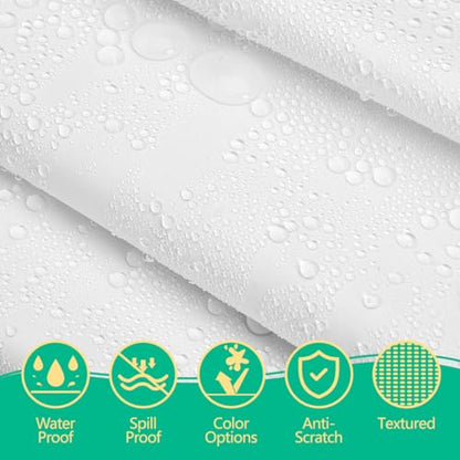 White Round Disposable Plastic Tablecloth 84 Inch [10-Pack] - Bulk Waterproof Party Supplies, Easy Cleanup - color: Fa2 - White, size: 10 PACK | Round | 84 Inch