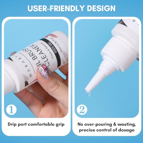 Makartt Nail Art Brushes Cleaner 70ml/2.36 Fl.oz | Nail Polish Brush Bristles Conditioner Restorer Liquid for Solid Gel/Nail Extension/Builder Nail Gel/Dip Powder Manicure - color: Clear-Nail Brush Conditioner