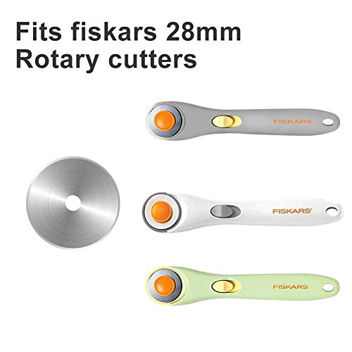 Rotary Cutter Blades 28mm by KISSWILL - Fits Fiskars 28mm Rotary Cutter Replacement, Sharp and Durable (28MM) - color: 28MM Blades