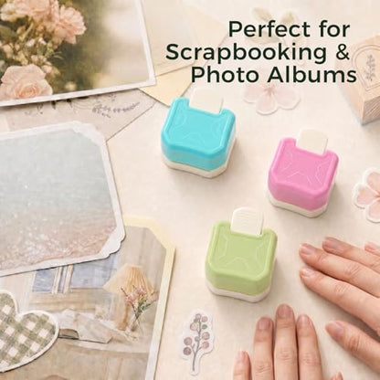 LOVEINUSA Corner Rounder Punch, 3 in 1 Paper Punch with 3 Round Corner Sizes (R4/R7/R10mm), Decorative Edge, Chamfer Cutter for Scrapbooking, Photos, Cardstock, Laminate, DIY Cards & Crafts
