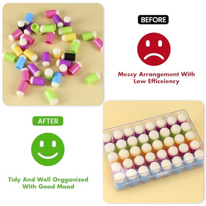 40 Pieces Sponges Daubers with Storage Case - Finger Sponge Daubers with Soft Sponge Head - Perfect for Painting, Drawing, Stenciling, Card Making and More - color: Yellow