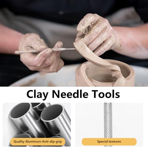Polymer Clay Cutter Tools, Acrylic Roller Pin, 5 Pieces Flexible Clay Cutters, Ceramic Cutters Slicer Kit Clear Rectangle Sheet Press Board Wire Texture Set Needle Detail Modelling Supplies - size: 15