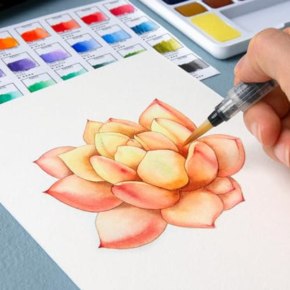 Woomer 36-Color Watercolor Paint Set for Beginners with Large Mix Palette