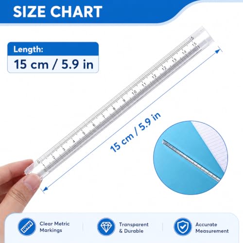 Triangle Ruler Set, Small Architectural Scale Ruler Pocket Size Ruler Metric Ruler Plastic Clear Ruler Triangle Ruler Drafting Tools Office, Drafting Tools for Office and School(15CM) ﻿
