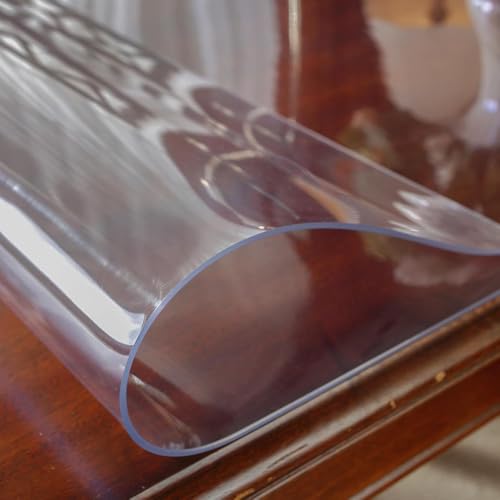 3MM Clear Table Cover Protector Plastic Table Cover (Clear 3MM Thick, 40" x 68") - size: 40" x 68" (Rectangular)