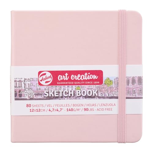 Talens Art Creation Sketchbook, Pastel Pink, 80 Sheets, 4.7 x 4.7 in - color: pastel pink, size: 12×12cm