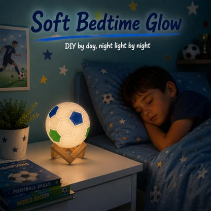 Soccer Ball Lamp Kit, 3D Night Light, Crafts for Kids, Gifts for Boy 4-12 - style: Soccer Ball