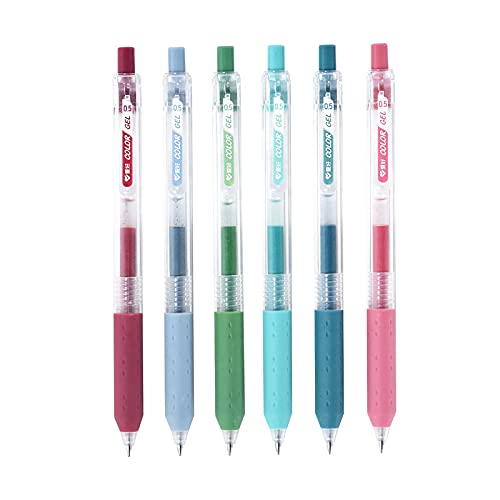 AIHAO Drawing Gel Ink Pens, Fine Point Gel Pens, 0.5mm, Morandi Colors, Journaling, Adult Coloring, Note Taking for School Office & Home - size: 6 Count (Pack of 1)